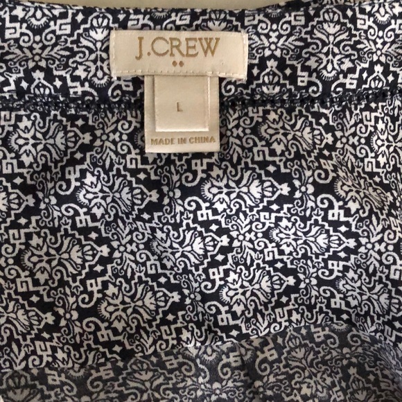 JCrew Factory Scroll Print V Neck Blouse - Picture 2 of 3